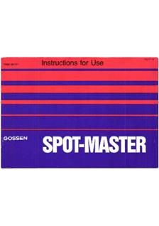 Gossen Spot-Master manual. Camera Instructions.